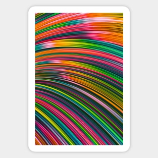 Super Neon Rainbow Burst Wave Colorful Abstract Sticker